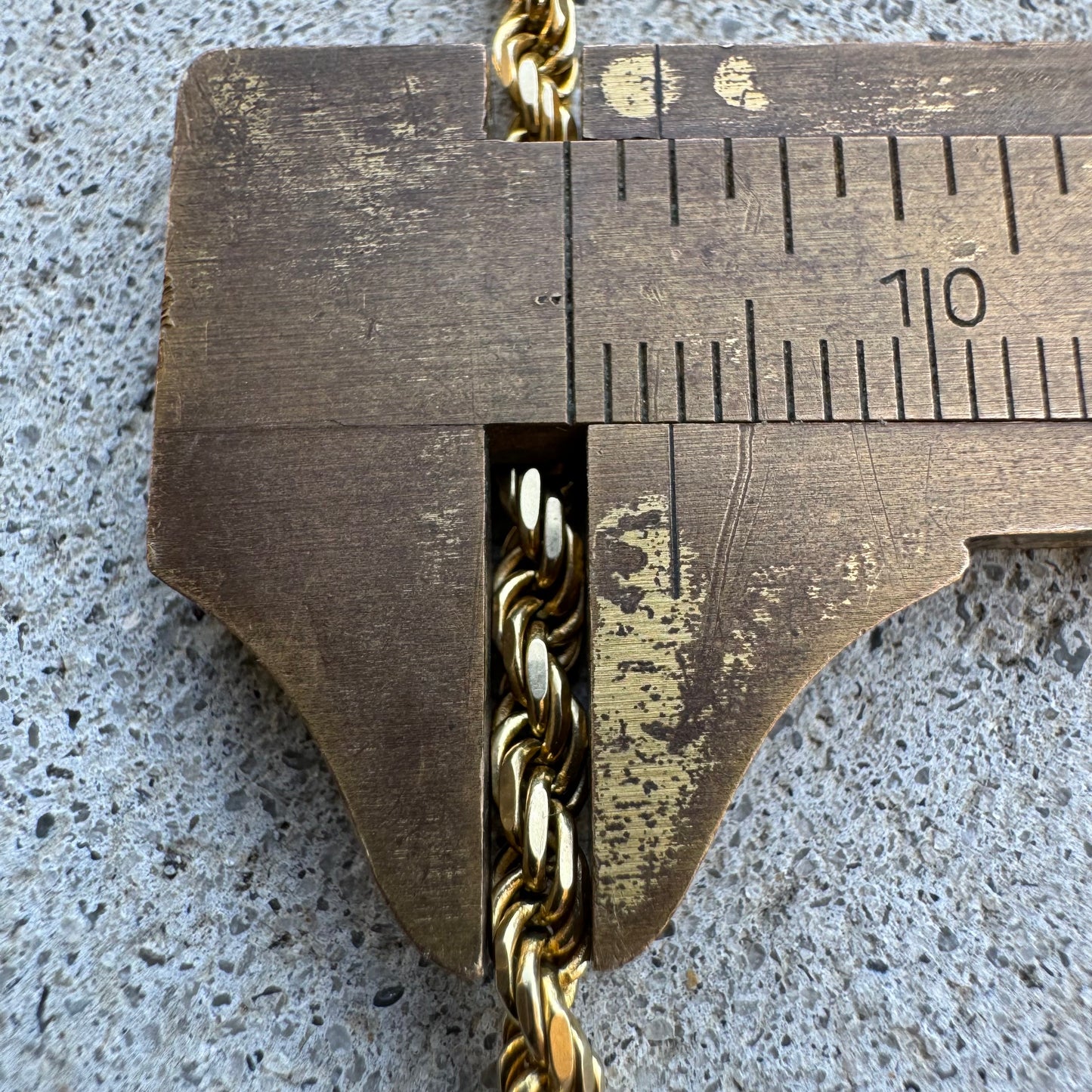 Vintage Solid 14k Yellow Gold Diamondcut Rope Chain Necklace (22.5”)