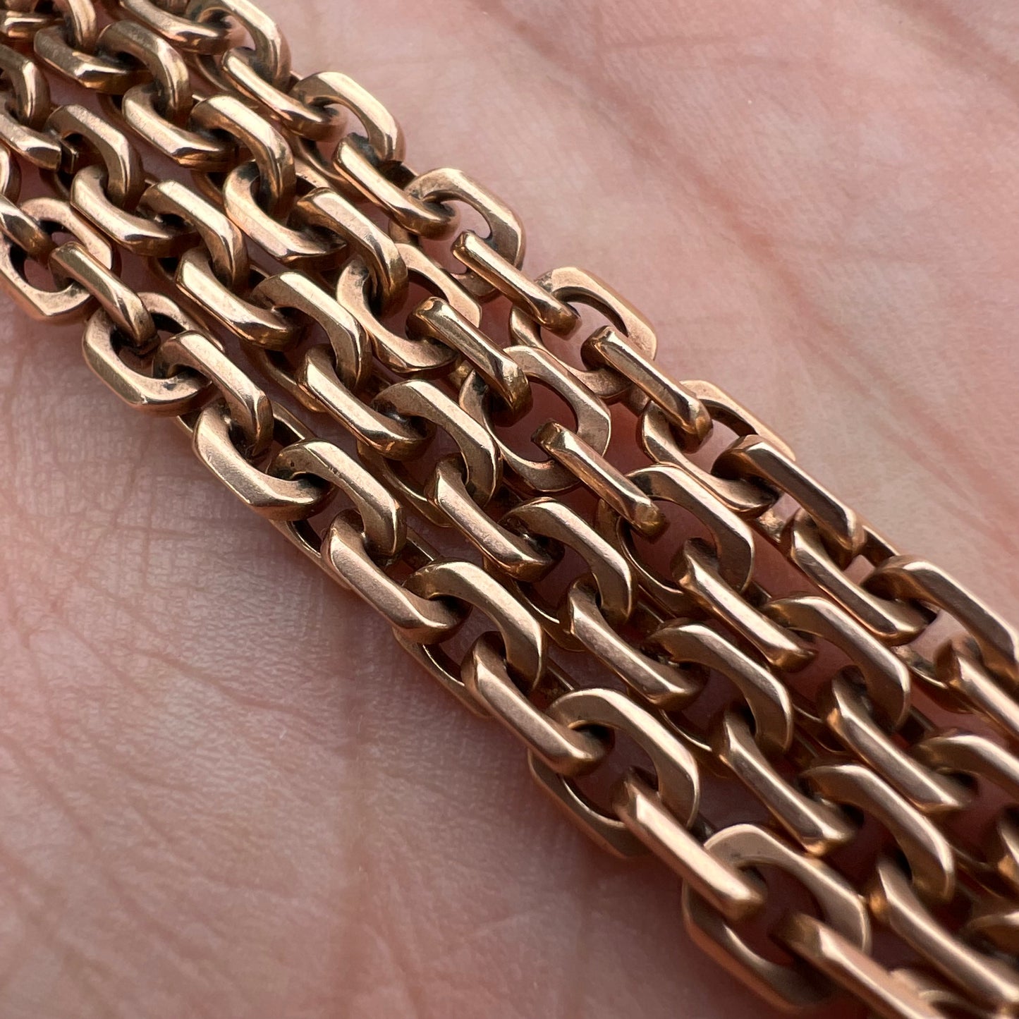 Victorian Solid 12k Rose Gold Watch Chain Necklace (20.5”)