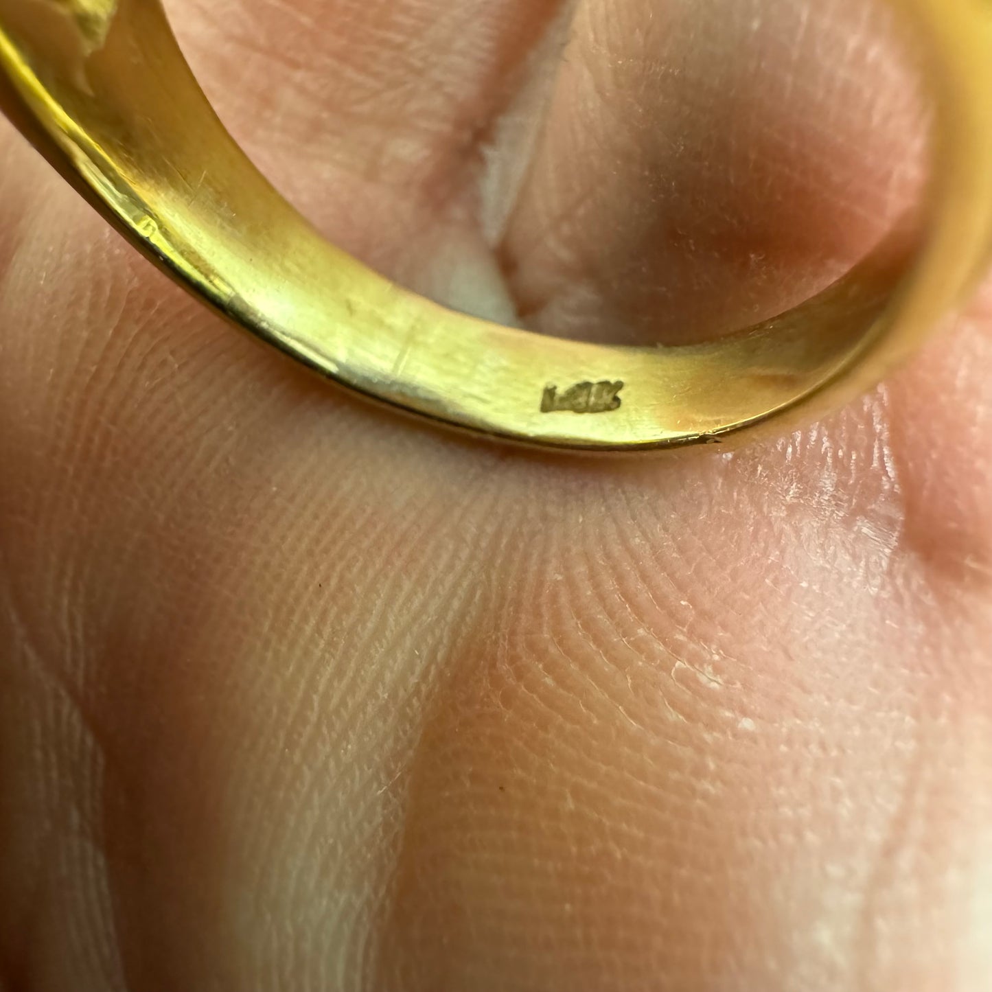 1945 22k Gold Mexican Dos Pesos 14k Yellow Gold Brutalist Nugget Coin Ring (6.5)