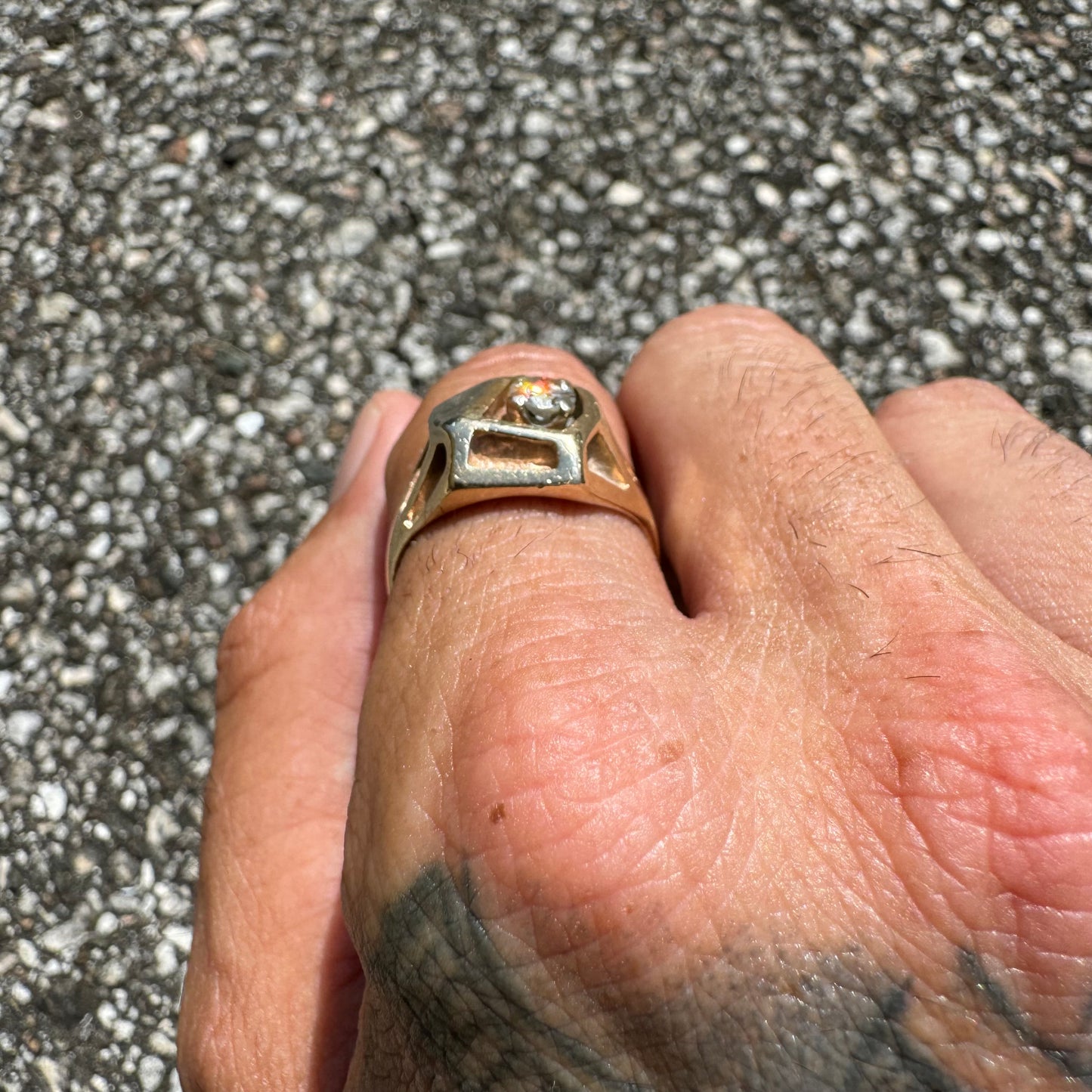 1960’s Avant-Garde 14k Gold .50ct Natural Diamond Modernist Ring (10)