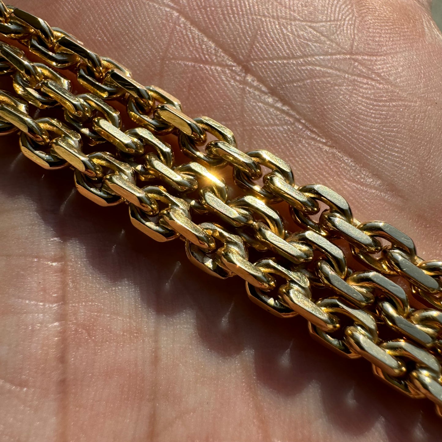 Brand New Solid 18k Gold Handmade “Biker Chain” Anchor Link Necklace (22”)