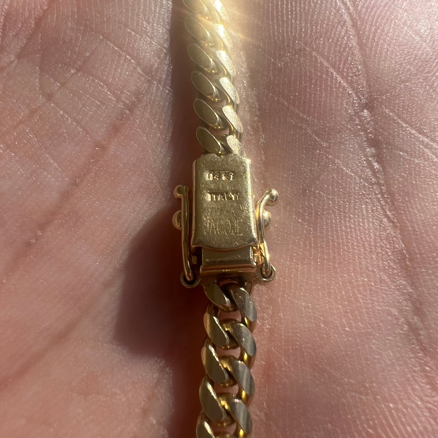 Solid 14k Yellow Gold Italian Made Miami Cuban Link Necklace (20”)
