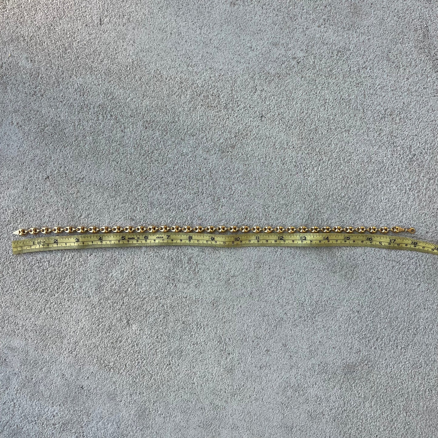 18k Chunky Italian Puffed Gucci Link Necklace (18”)