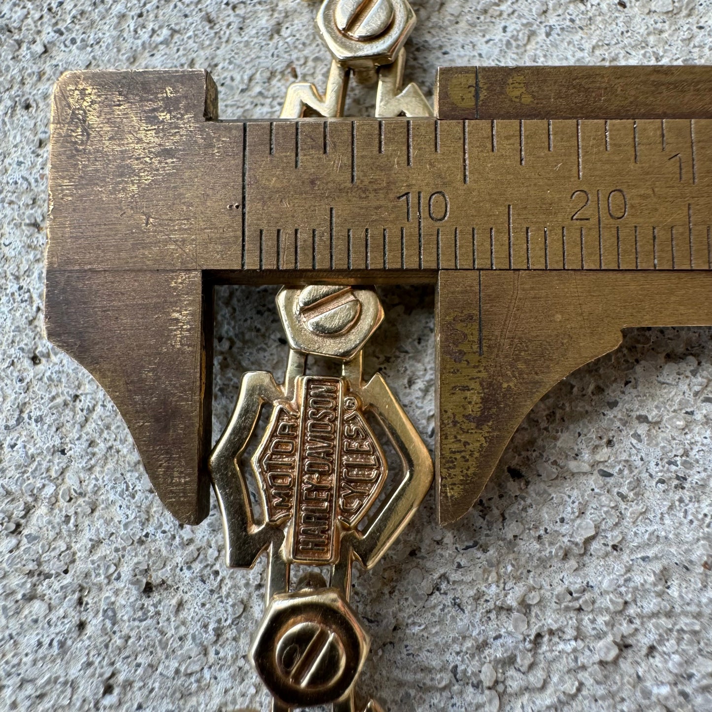 Vintage Solid 10k Yellow Gold Officially Licensed Harley-Davidson Bracelet (8.5)”