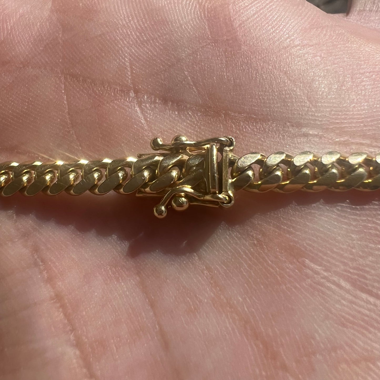 Solid 14k Yellow Gold Italian Made Miami Cuban Link Necklace (20”)