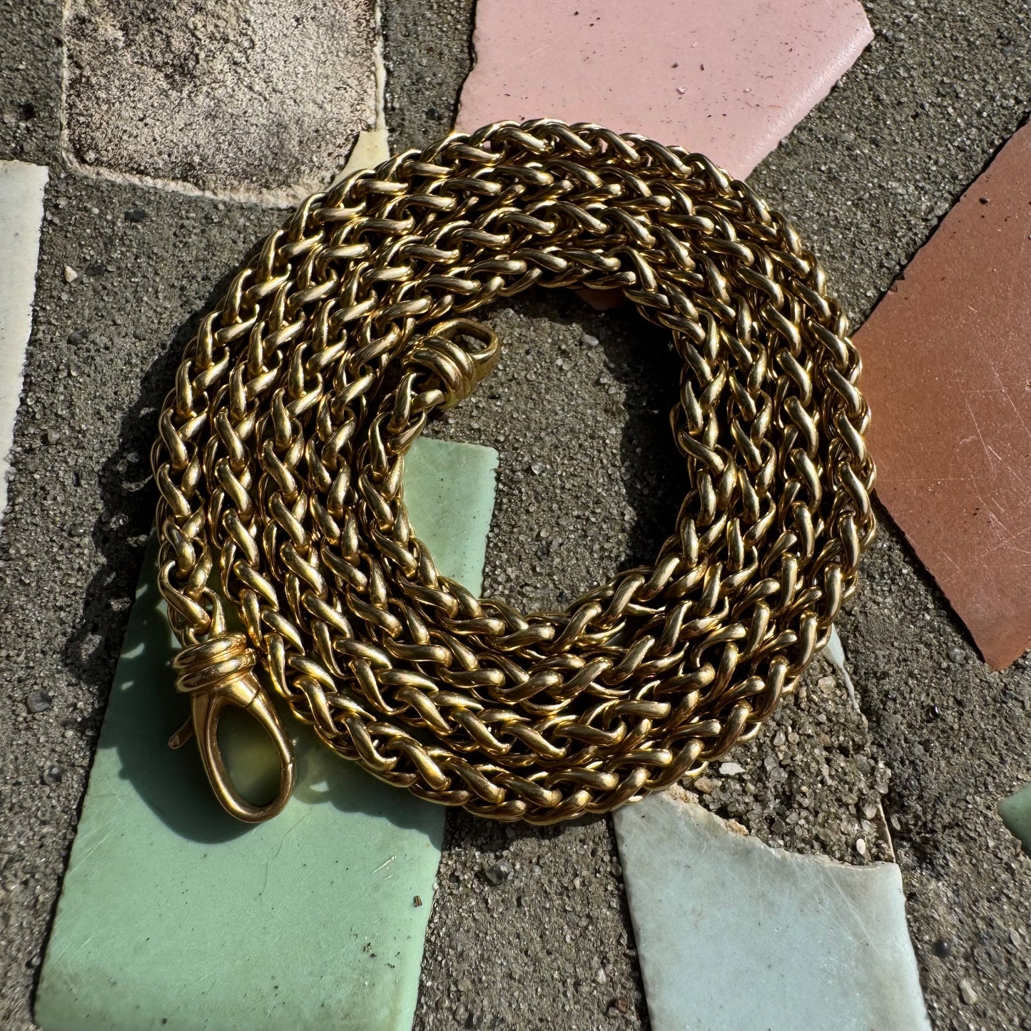 David Yurman 18k Yellow Gold Wheat Link Necklace (26”/4mm)