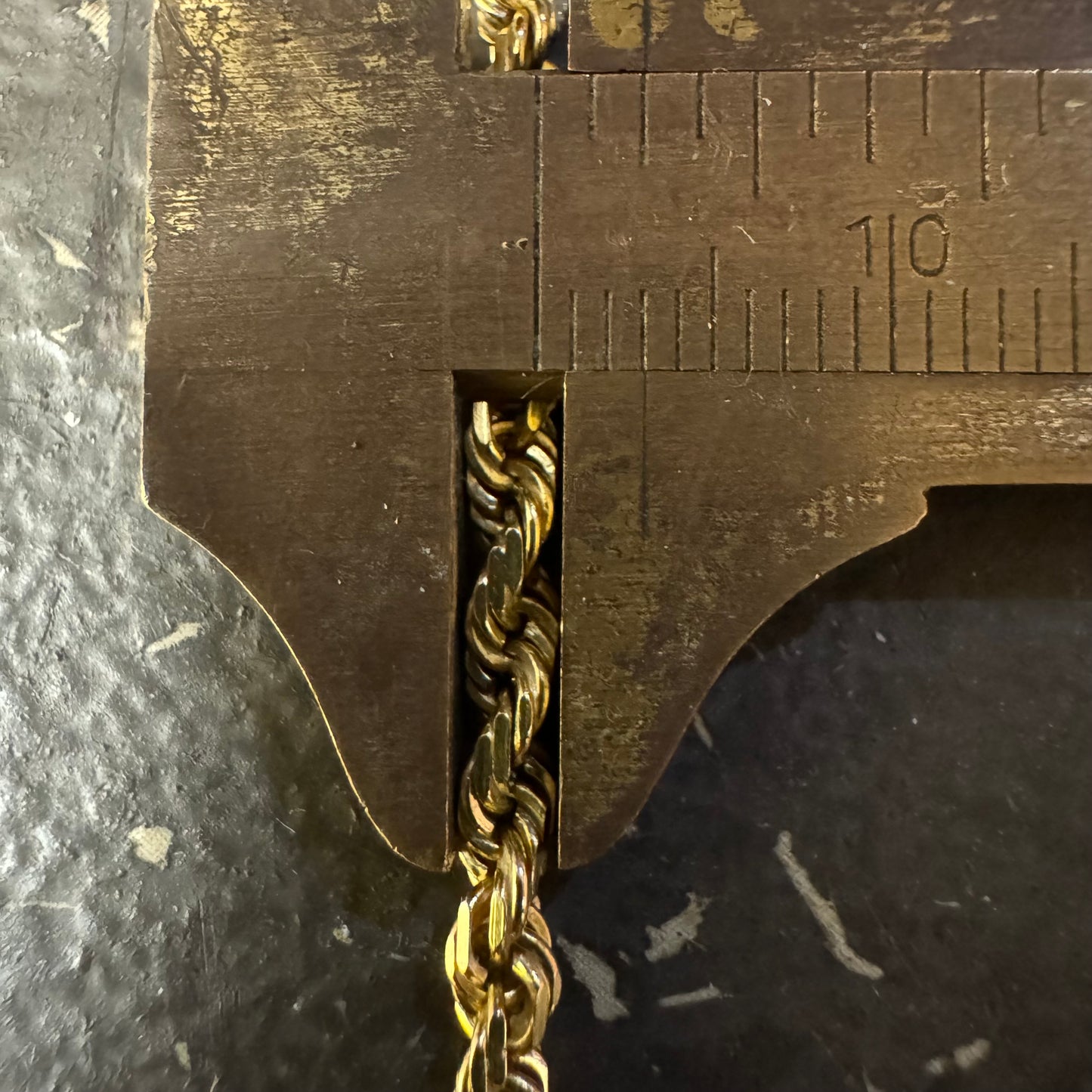 Vintage Solid 14k Yellow Gold Diamondcut Rope Chain Necklace (20”)