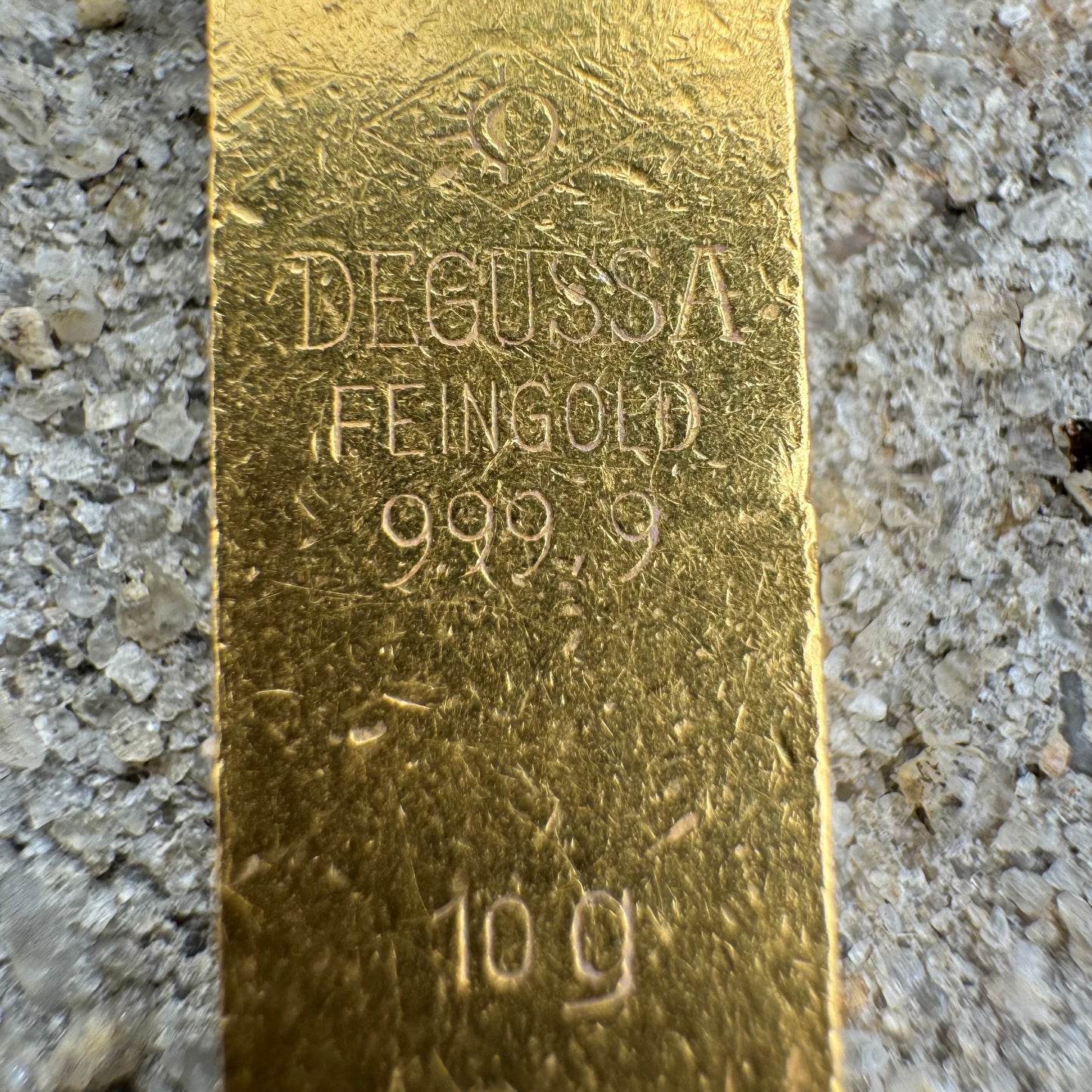 1960’s Degussa Pure 24k Gold 10g Bar .25ctw Diamond Necklace (16”)
