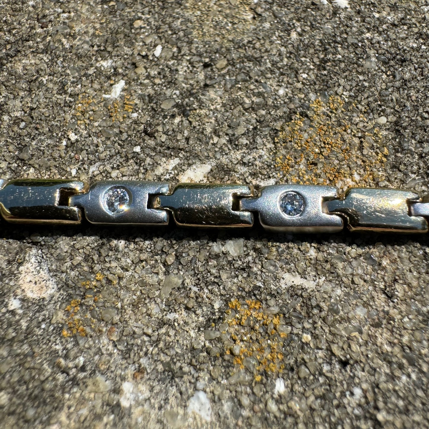 Vintage Solid 14k Two-Tone Gold 1.0CTW Natural Diamond Bracelet (7”)