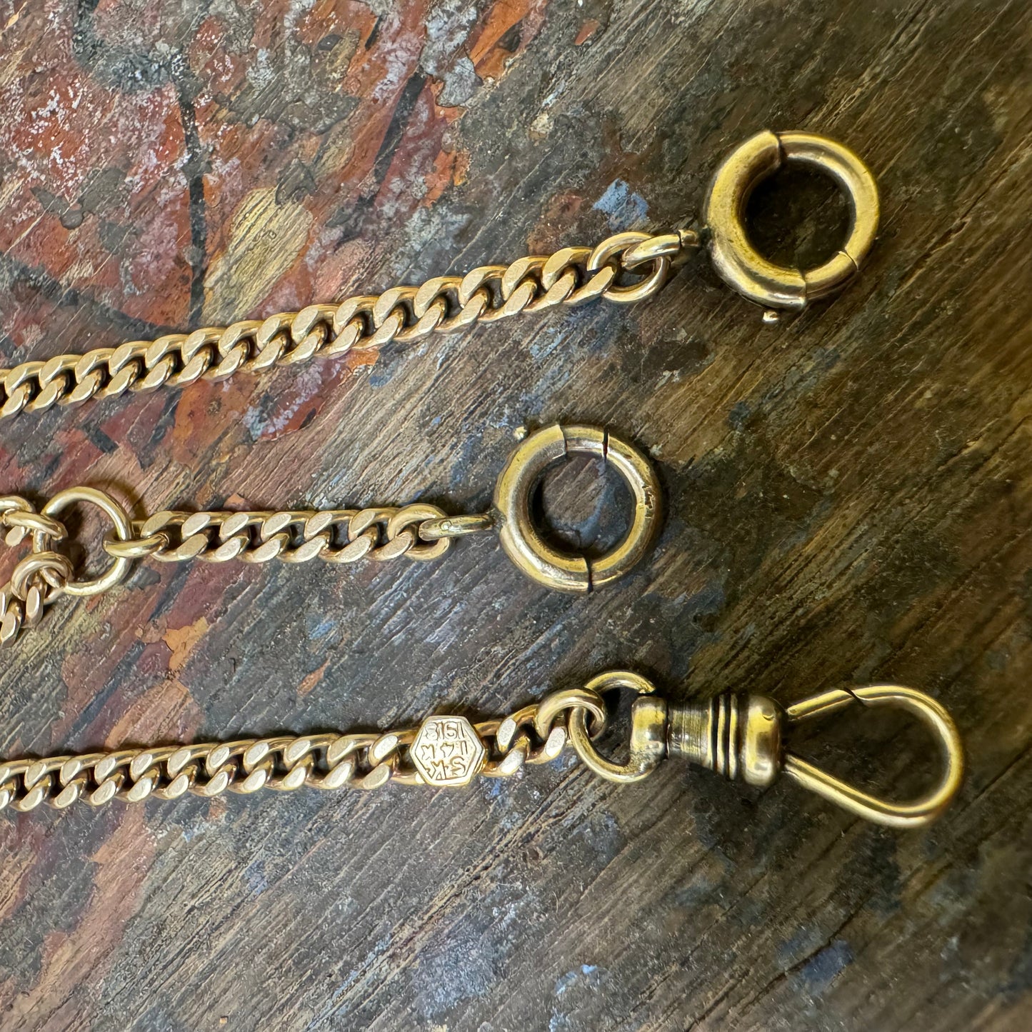 1918 Solid 14k Gold Watch Chain (22.5”)