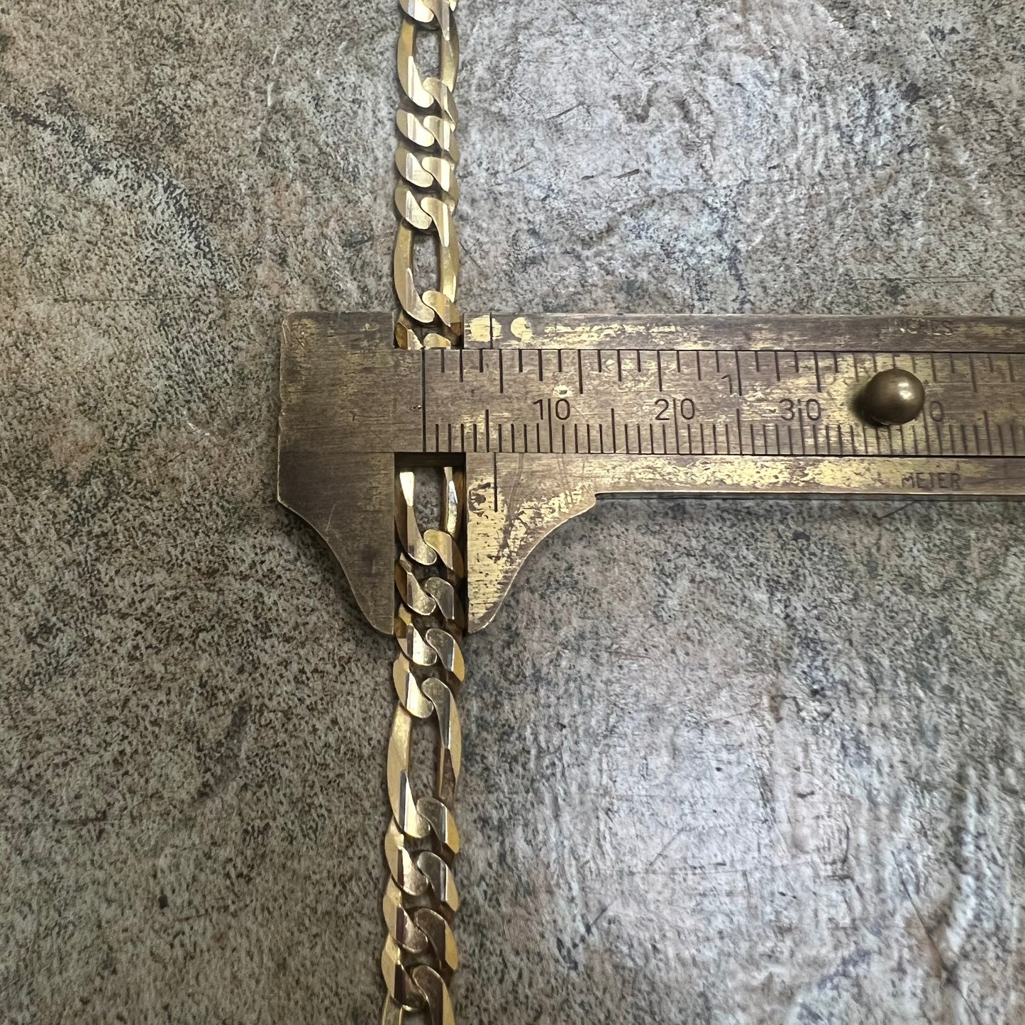 1990’s Solid 10k Beveled Edge Italian Figaro Link Necklace (22”)