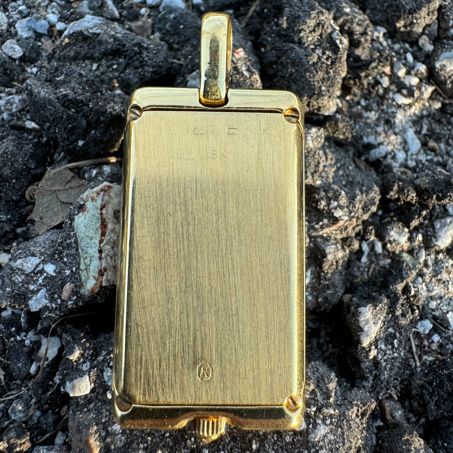 Rare 1980’s Corum UBS 10 Gram Pure 999.9 Gold Ingot Bar Diamond Watch Pendant