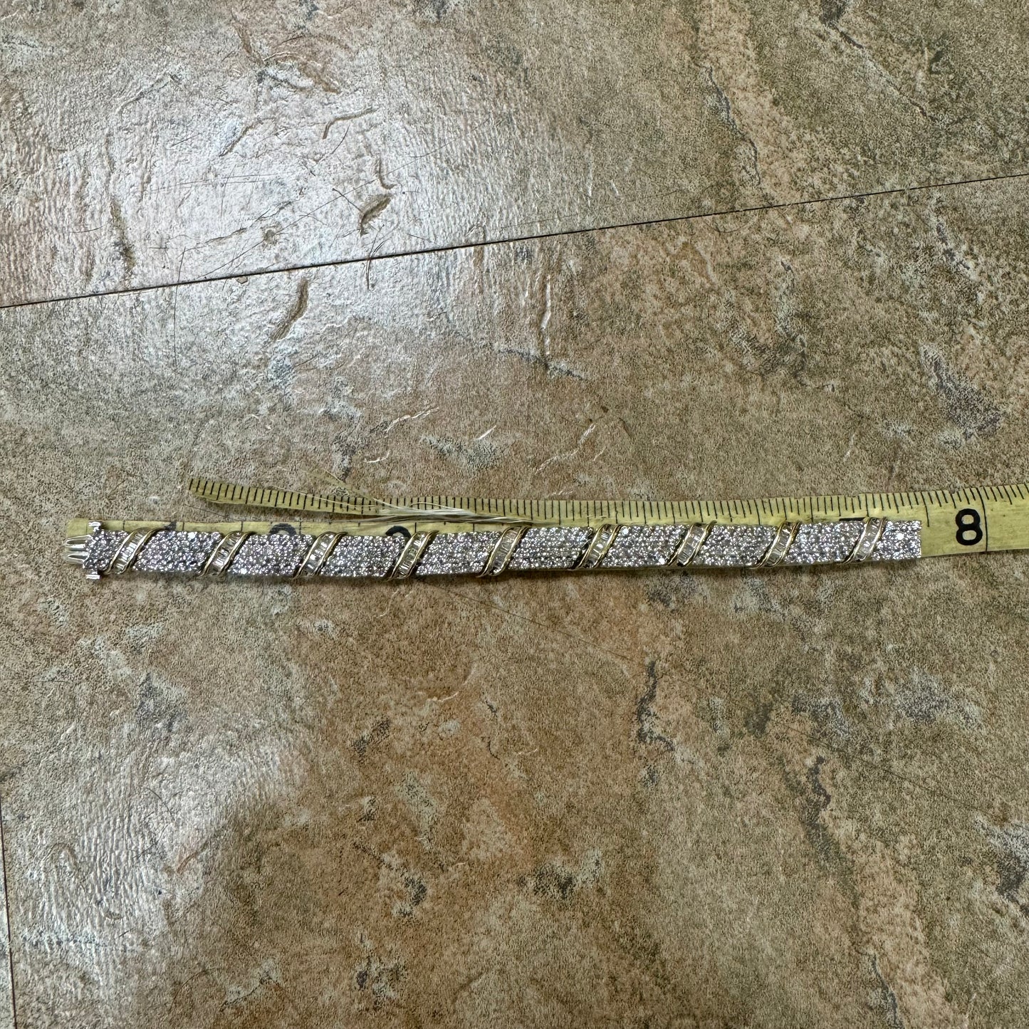 1990’s Two-Tone 14k Gold 7.55CTW Natural Diamond Bracelet (7.15”)