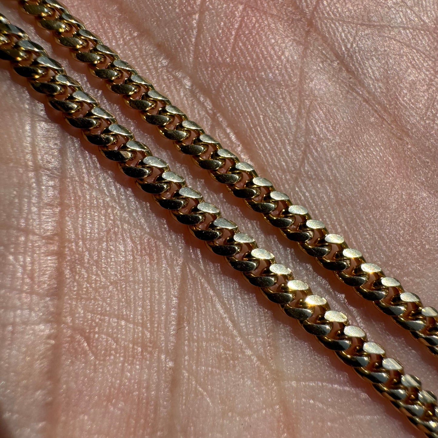 14k Yellow Gold Solid Miami Cuban Link Necklace (18.25”)