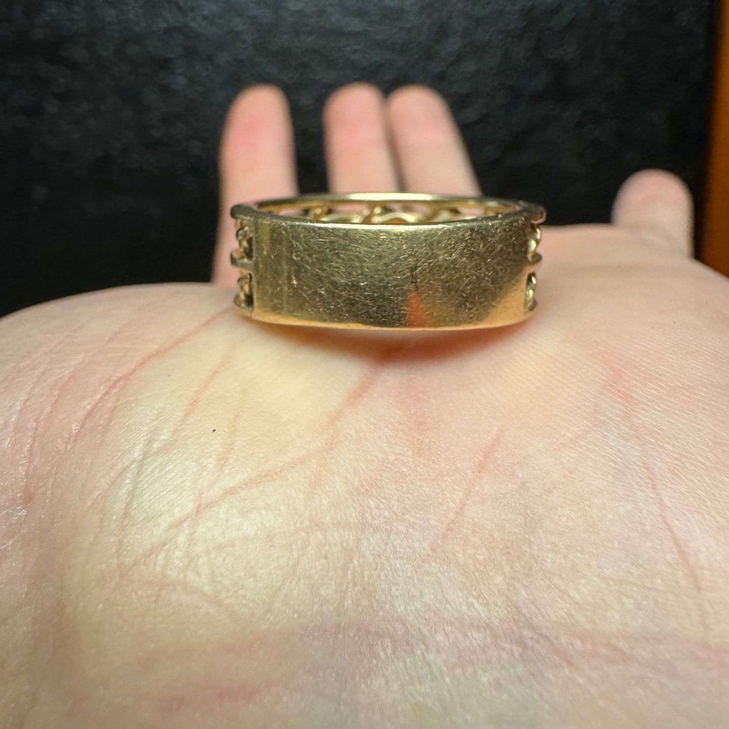 Vintage Solid 14k Yellow Gold Barbed Wire Ring (9.5)