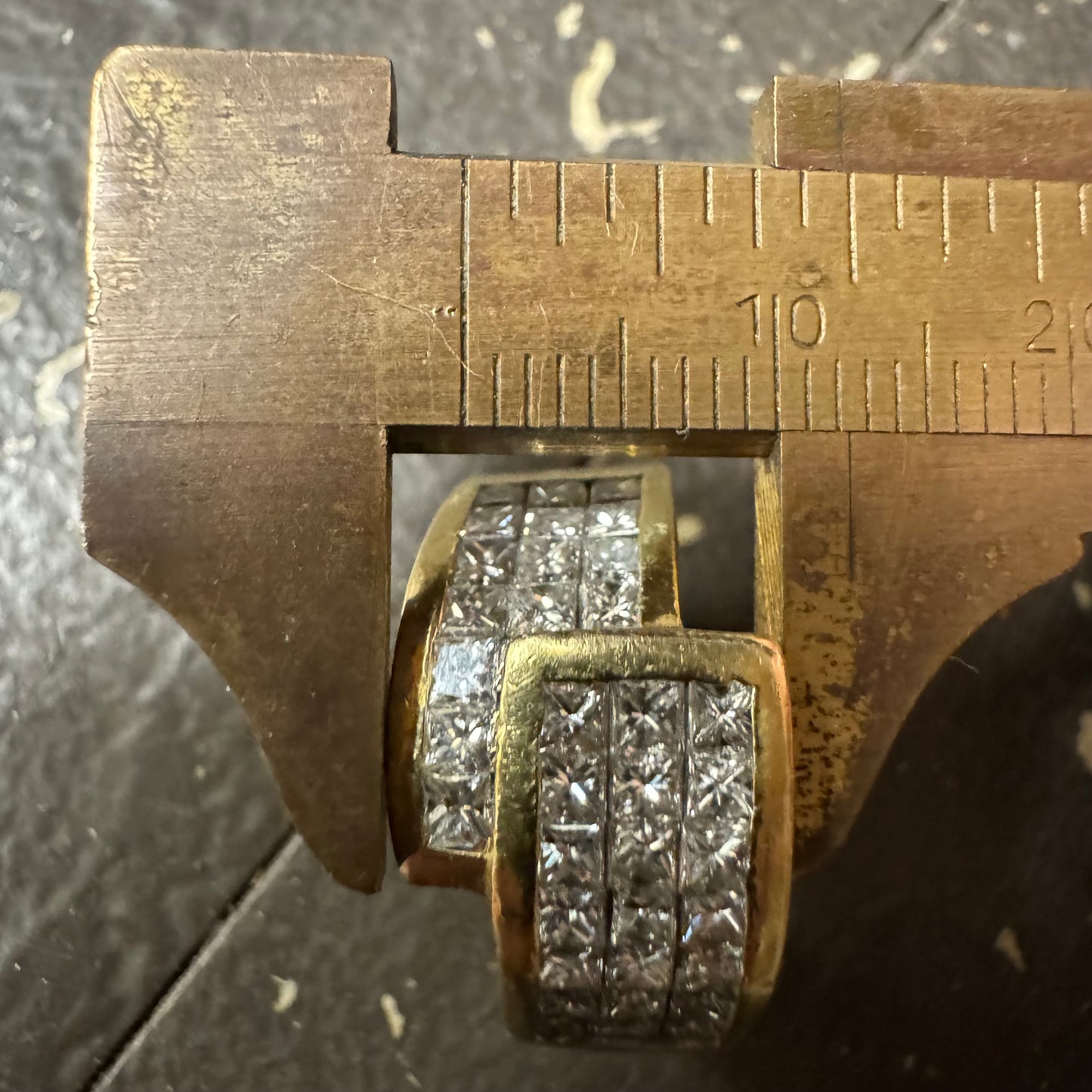 Vintage 18k Yellow Gold Custom Made 3.25CTW Princess Cut VS Diamond Ring (8.5)