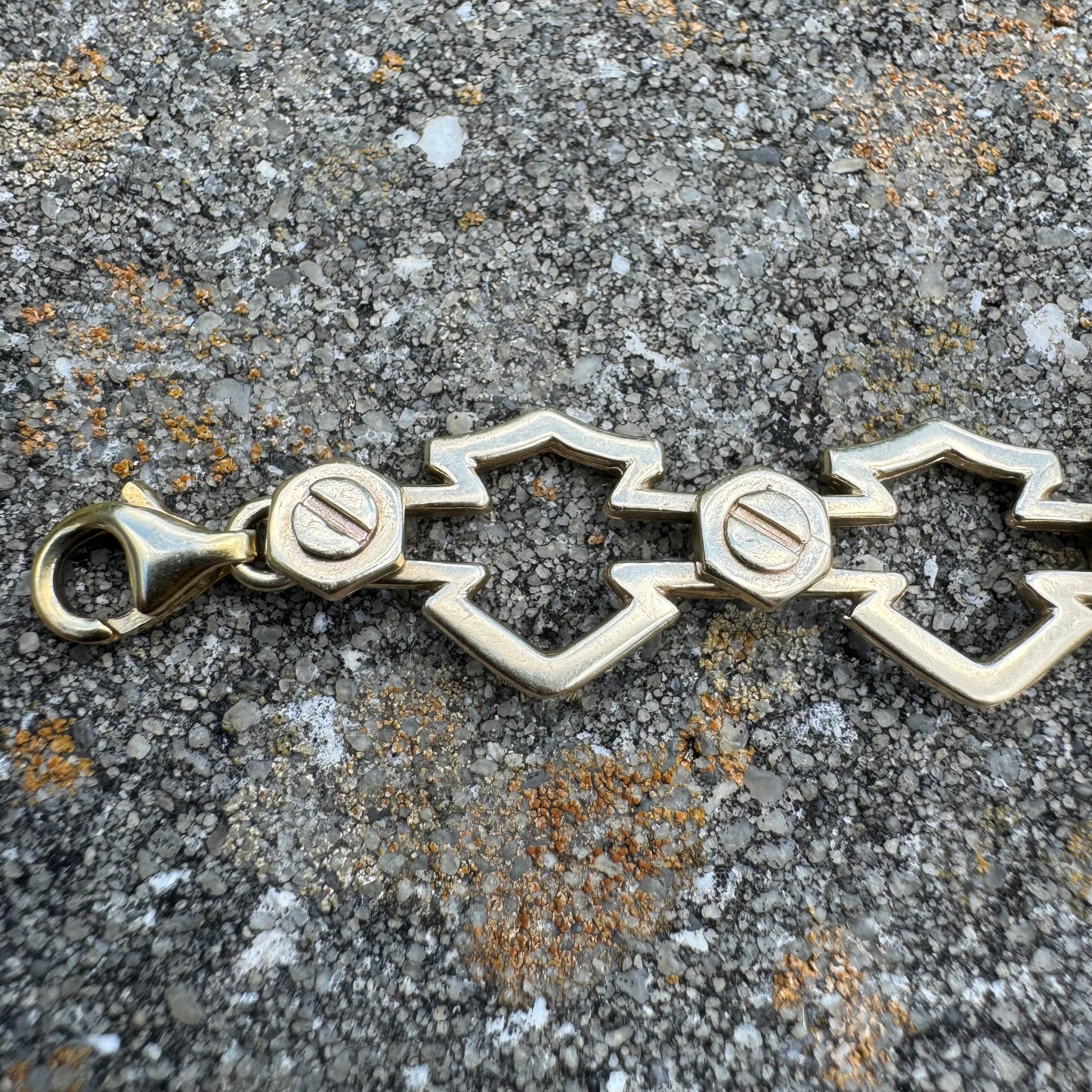 Vintage Solid 10k Yellow Gold Officially Licensed Harley-Davidson Bracelet (8.5)”