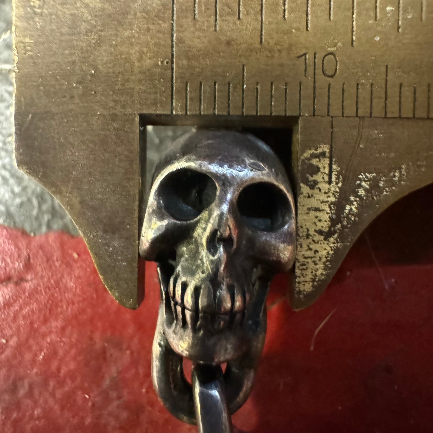 Vintage Solid Sterling/.925 Skull Bracelet (9”)