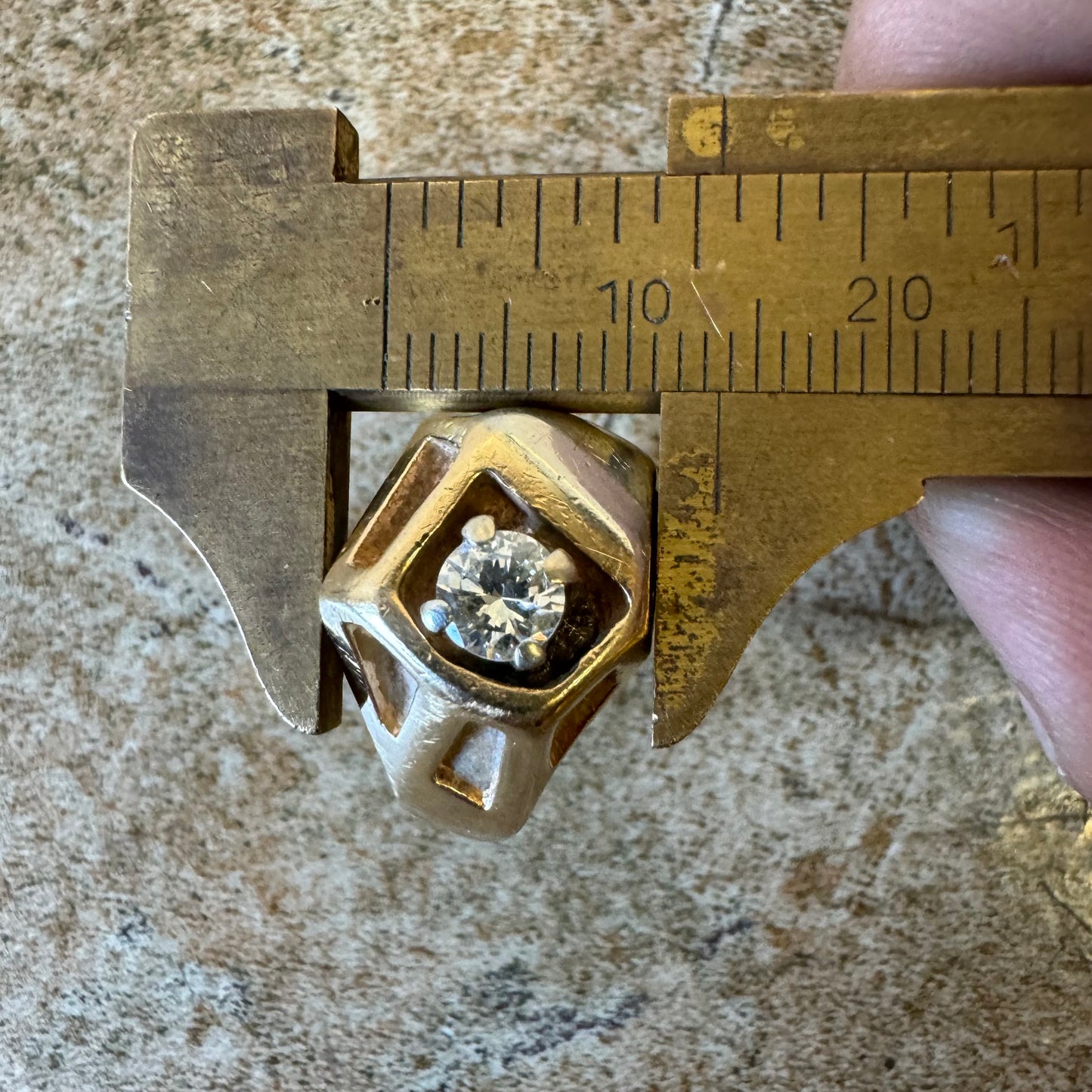 1960’s Avant-Garde 14k Gold .50ct Natural Diamond Modernist Ring (10)