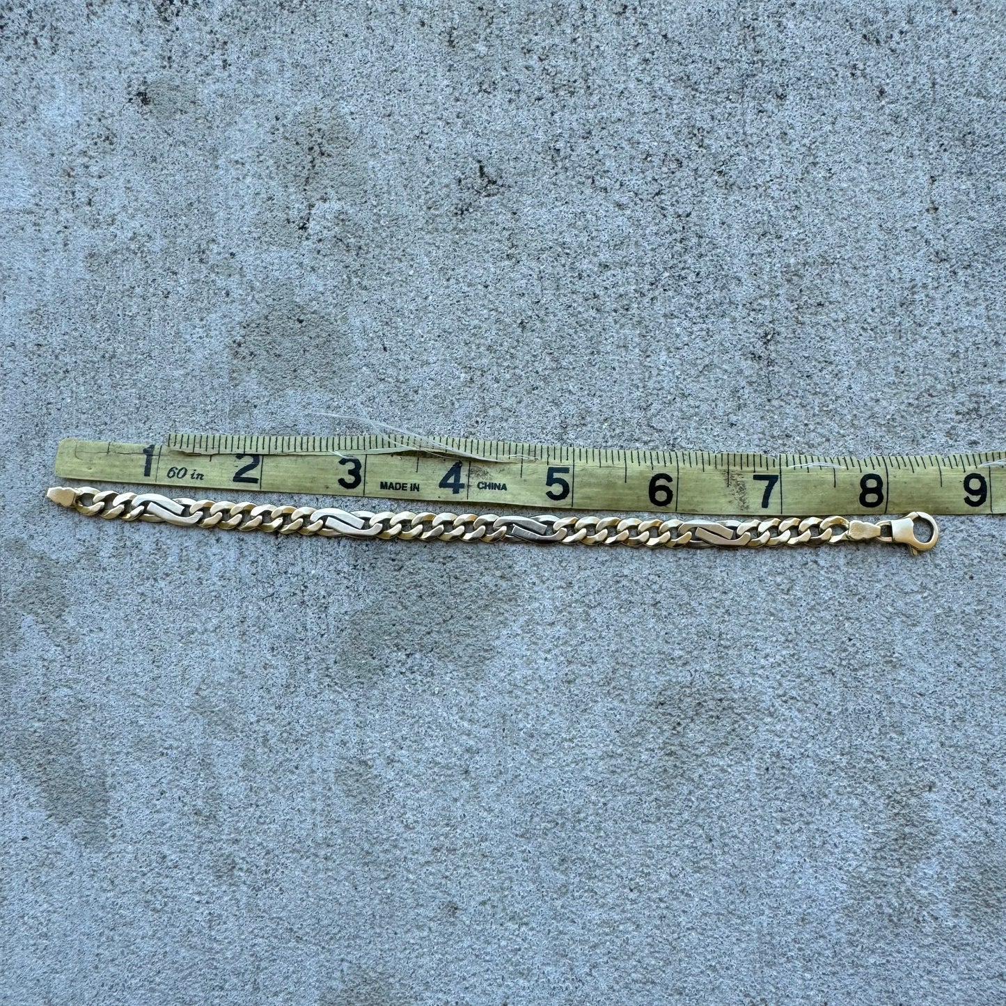 Vintage Solid 14k Yellow Italian Gold Tony Soprano Link Bracelet (8.25”)