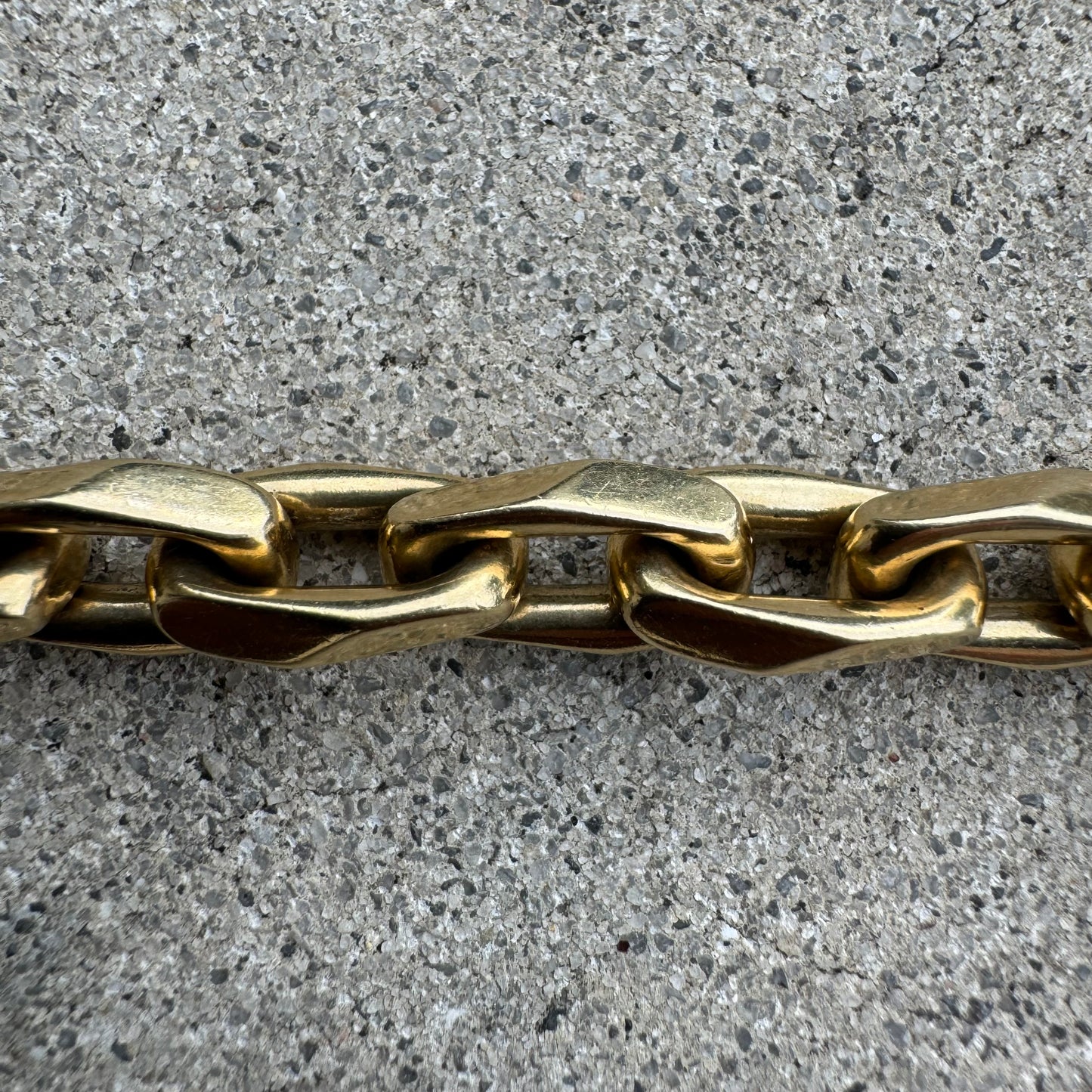 Vintage Solid 14k Yellow Gold Heavyweight Knife-Edged “Biker Chain” Anchor Link Bracelet (8”)