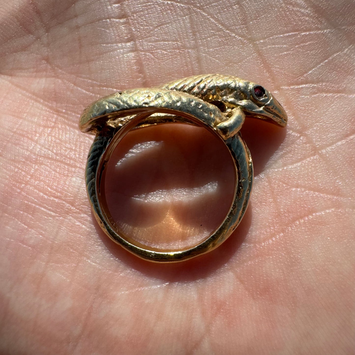 Victorian 14k Yellow Gold Snake Ring (5.5)