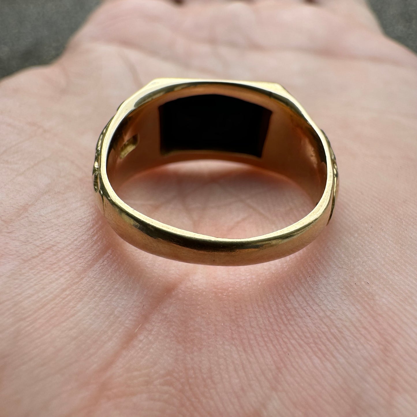 Art Nouveau 14k Yellow Gold Raw Lapis Griffin Signet Ring By Larter And Sons (6)