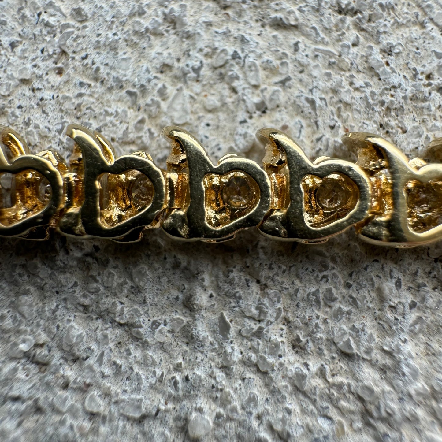Vintage 14k Yellow Gold 2.0CTW Natural Diamond S-Link Tennis Bracelet (7.5”)