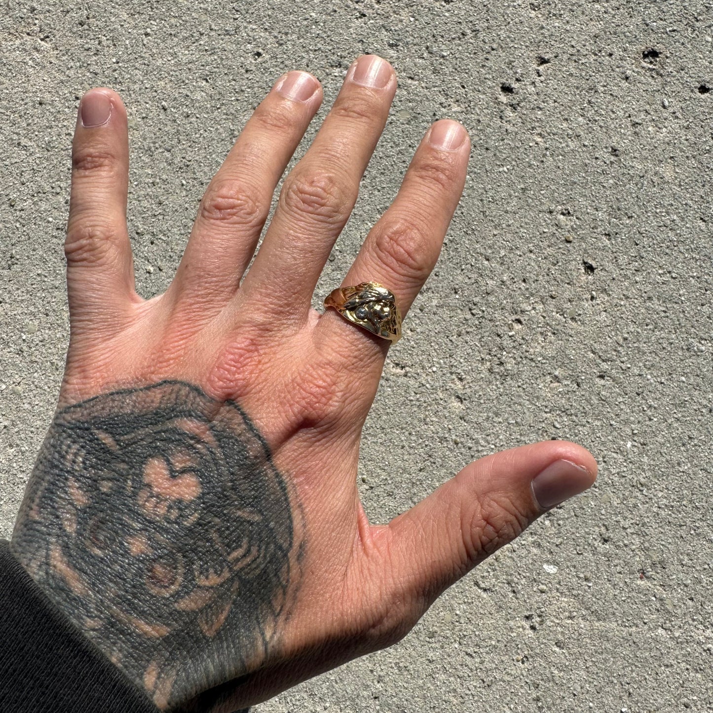 Early 1900’s Art Nouveau Solid 12k Yellow Gold Old Euro Cut Diamond Pirate Figural Ring (11)