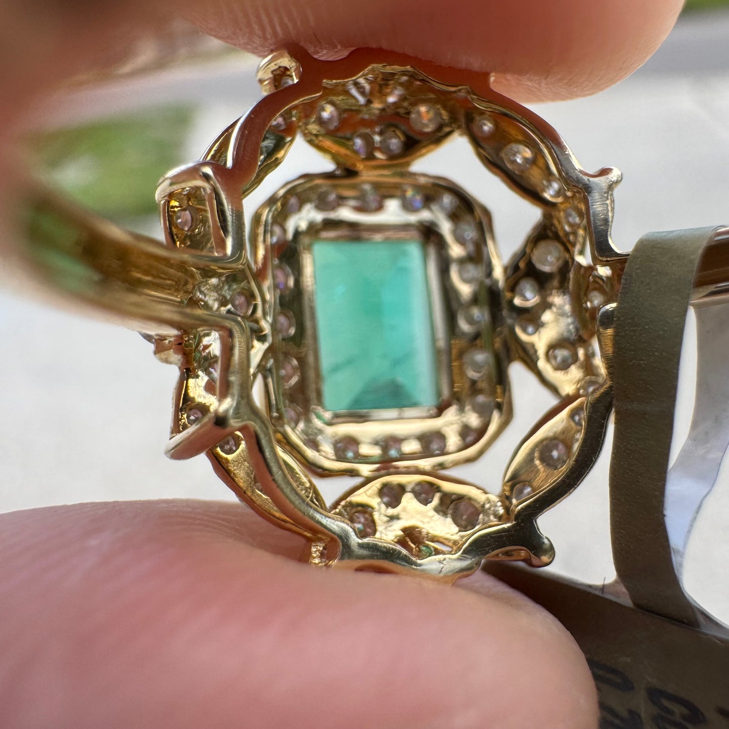Brand New 14k Yellow Gold 1.62ct Natural Columbian Emerald .76ctw Natural VS White Diamond Ring (8)