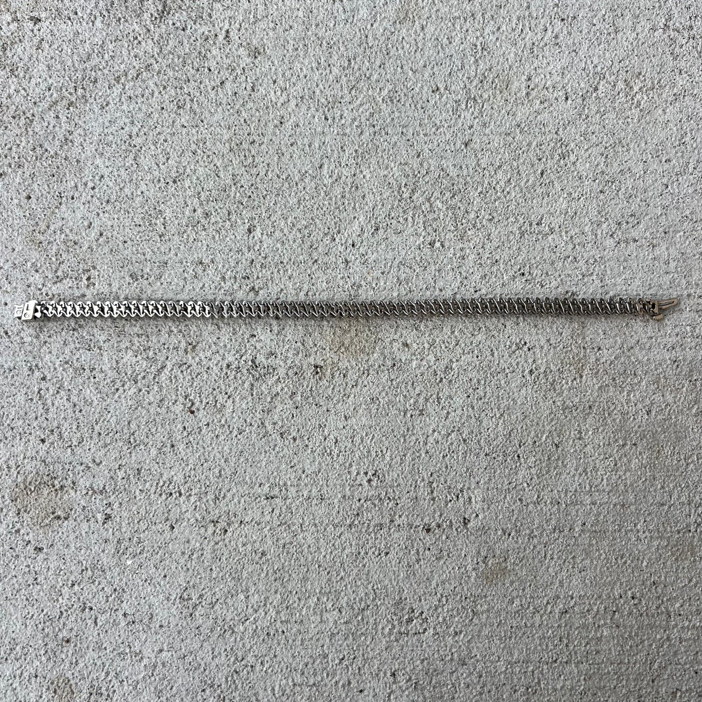 High End 14k White Gold 1.0CTW Natural Diamond Heavyweight S-Link Tennis Bracelet (7.25”)