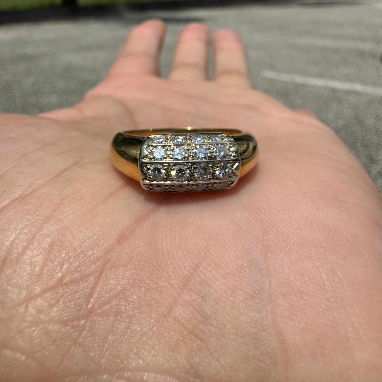 Vintage 14k Yellow Gold 1.0CTW Flawless/VVS1 Natural Diamond Ring (8.75)