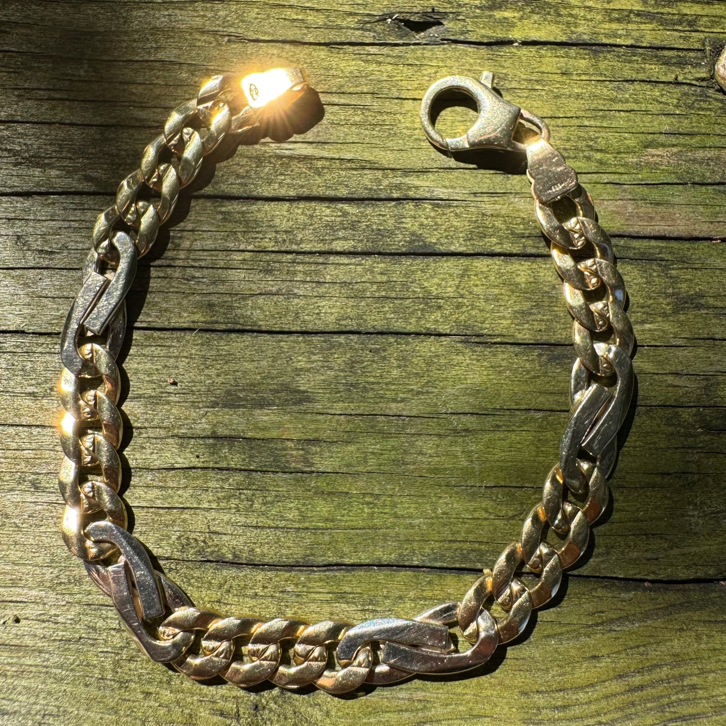 Vintage Solid 14k Yellow Italian Gold Heavyweight Tony Soprano Link Bracelet (8.5”)