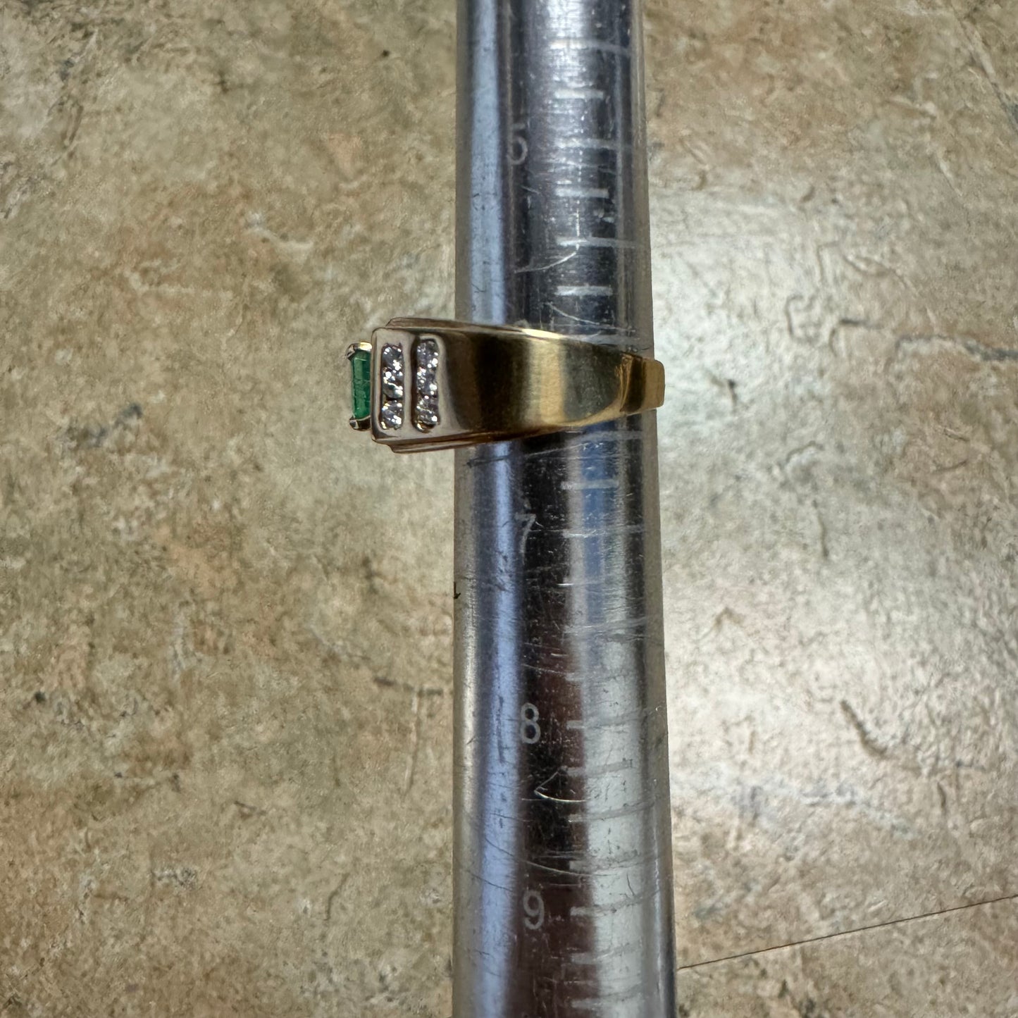 Custom 14k Yellow Gold 1.3Ct Natural Columbian Emerald & .70Ctw Natural Diamond Ring (6.25)