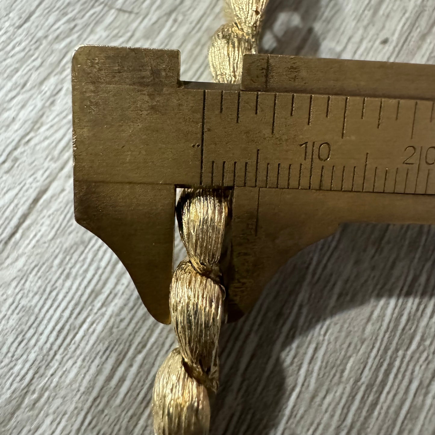 Circa 1960’s Solid 14k Yellow Gold Heavyweight Textured Cuban Curb Link Bracelet (6.75”)