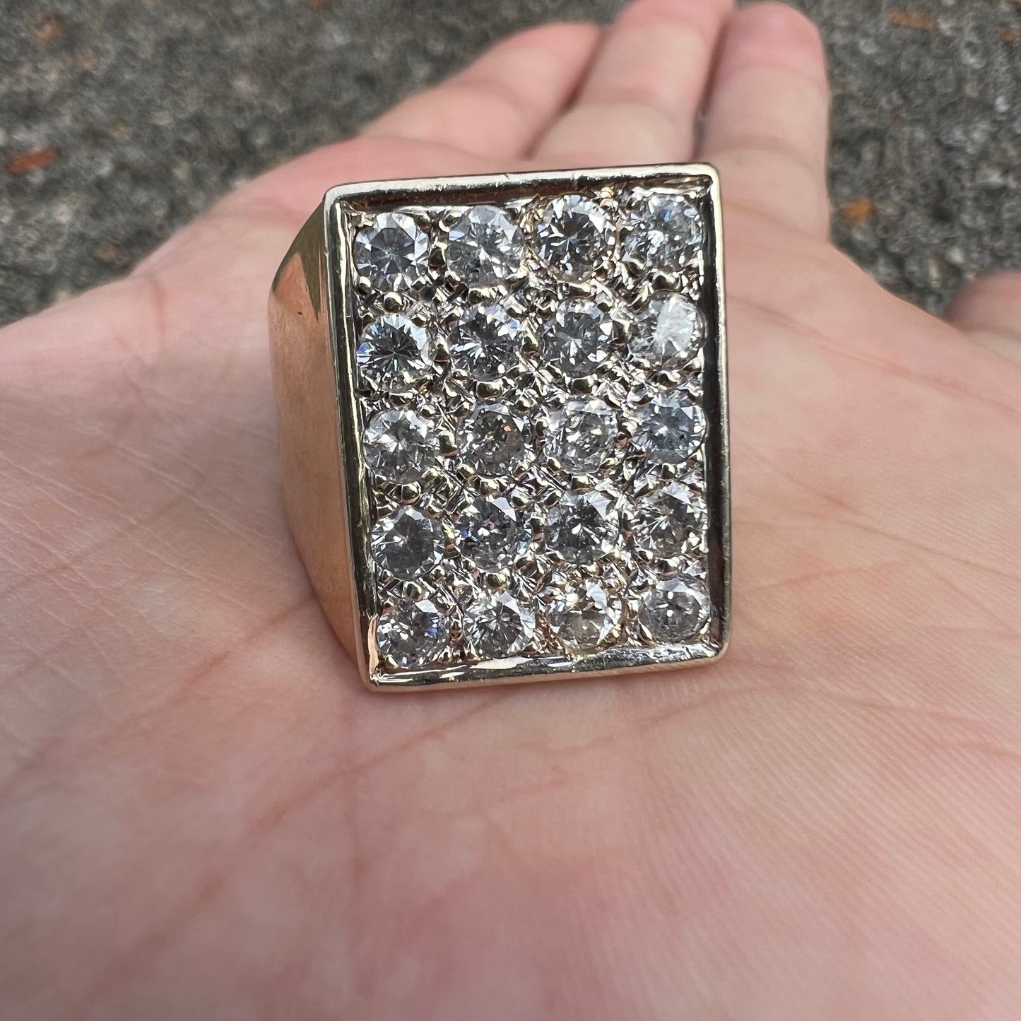 Vintage 14k Gold 2.5CTW Natural Diamond Cluster Ring (10)