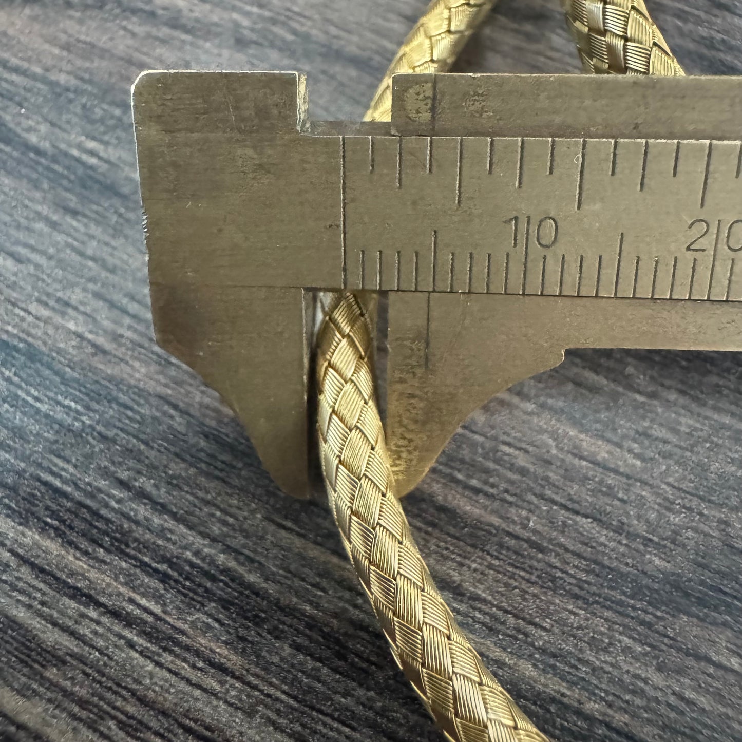 Circa 1840’s Early Victorian 19.7k Yellow Gold Woven Flexible Snake Band (24”)