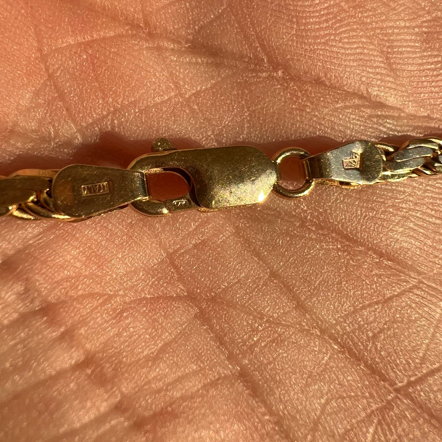 1980’s Solid 14k Yellow Gold Flattened Diamondcut Braided Rope Necklace (20”)