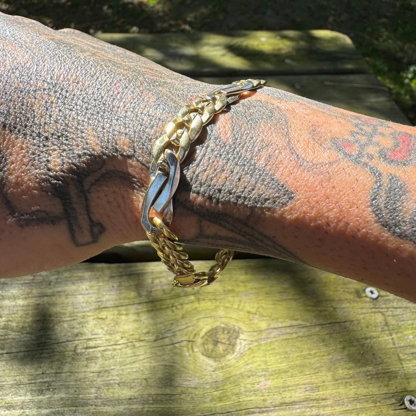 Vintage Solid 14k Yellow Italian Gold Heavyweight Tony Soprano Link Bracelet (8.5”)