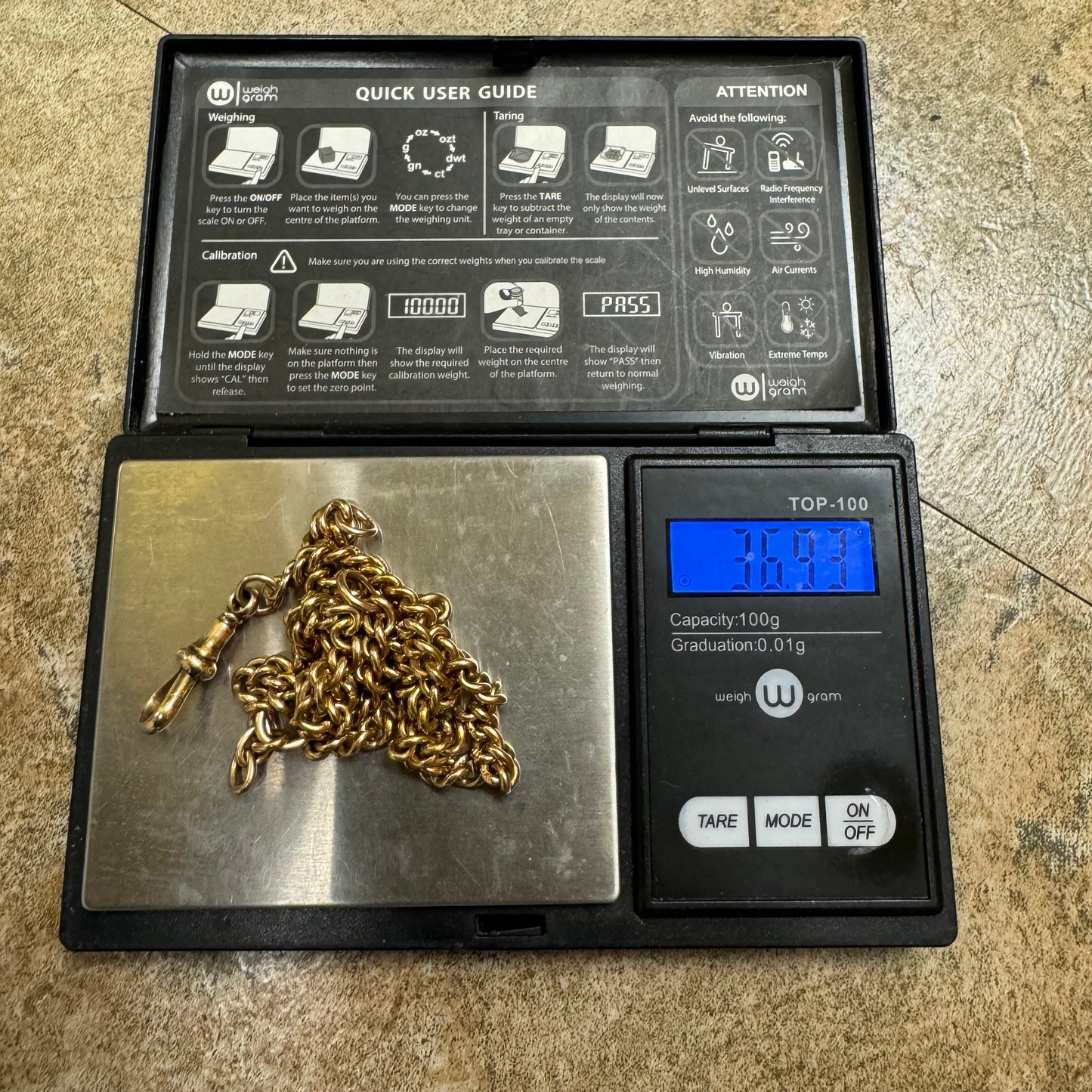Antique Solid 15k Watch Chain
