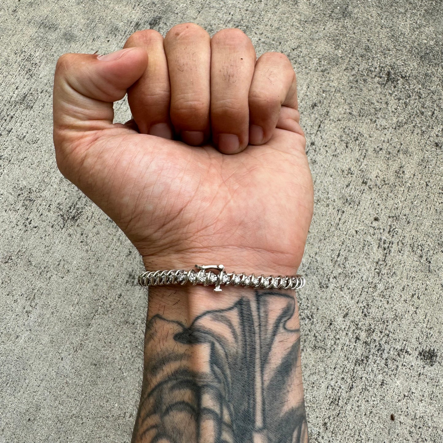 Vintage 14k White Gold 2.0ctw Natural Diamond Tennis Bracelet (7”)