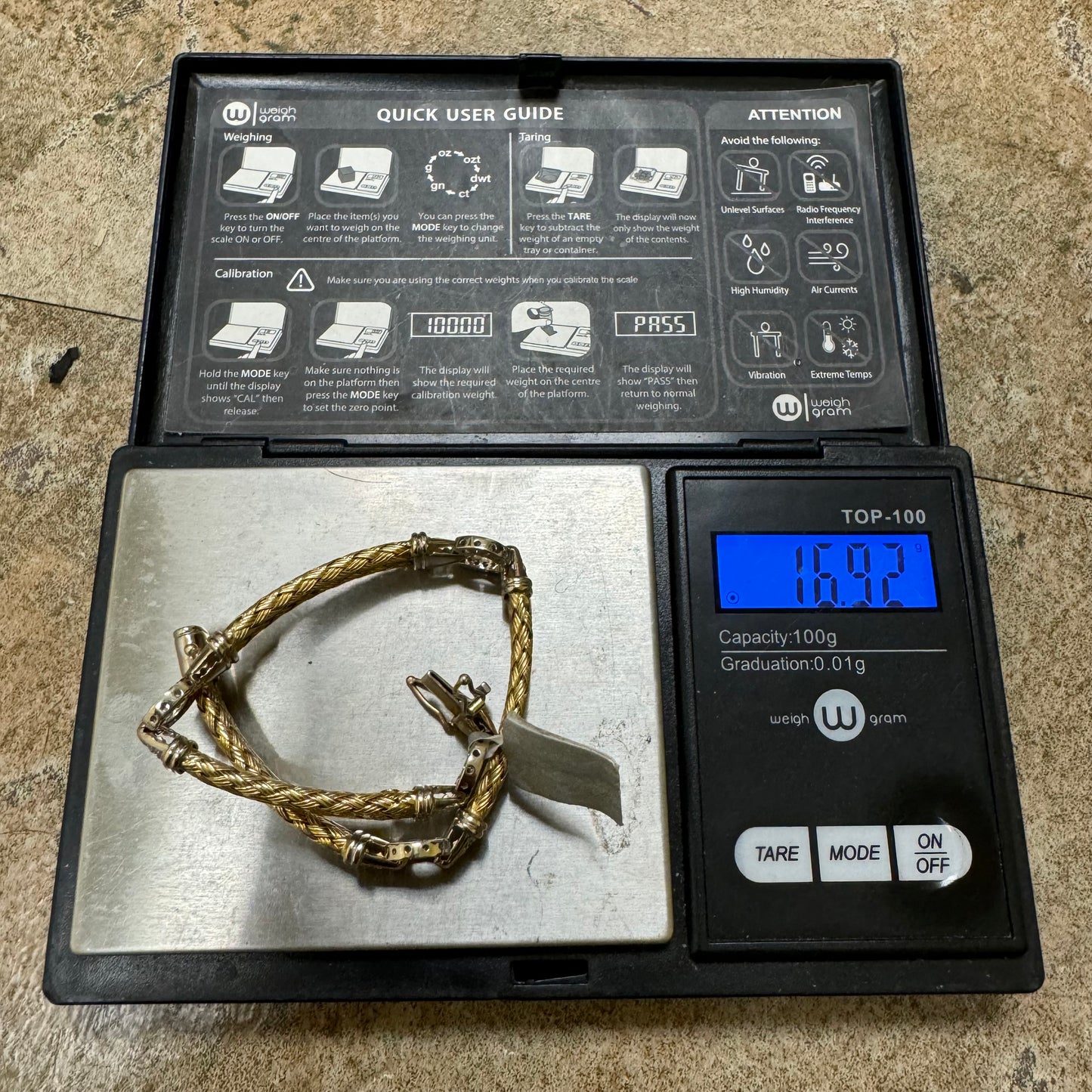 High End 14k Gold 1.4CTW Natural VS Diamond Mesh Link Bracelet By Daniel W. (7.5”)