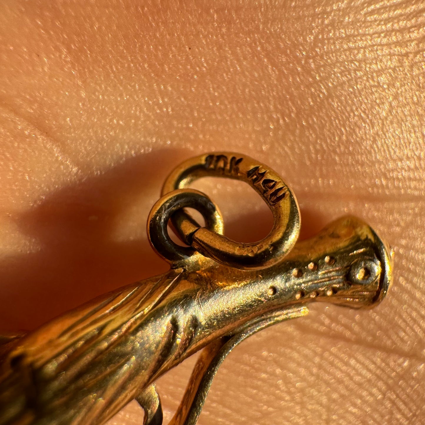 Early 1900’s Solid 10k Yellow Gold Flintlock Pistol Pendant