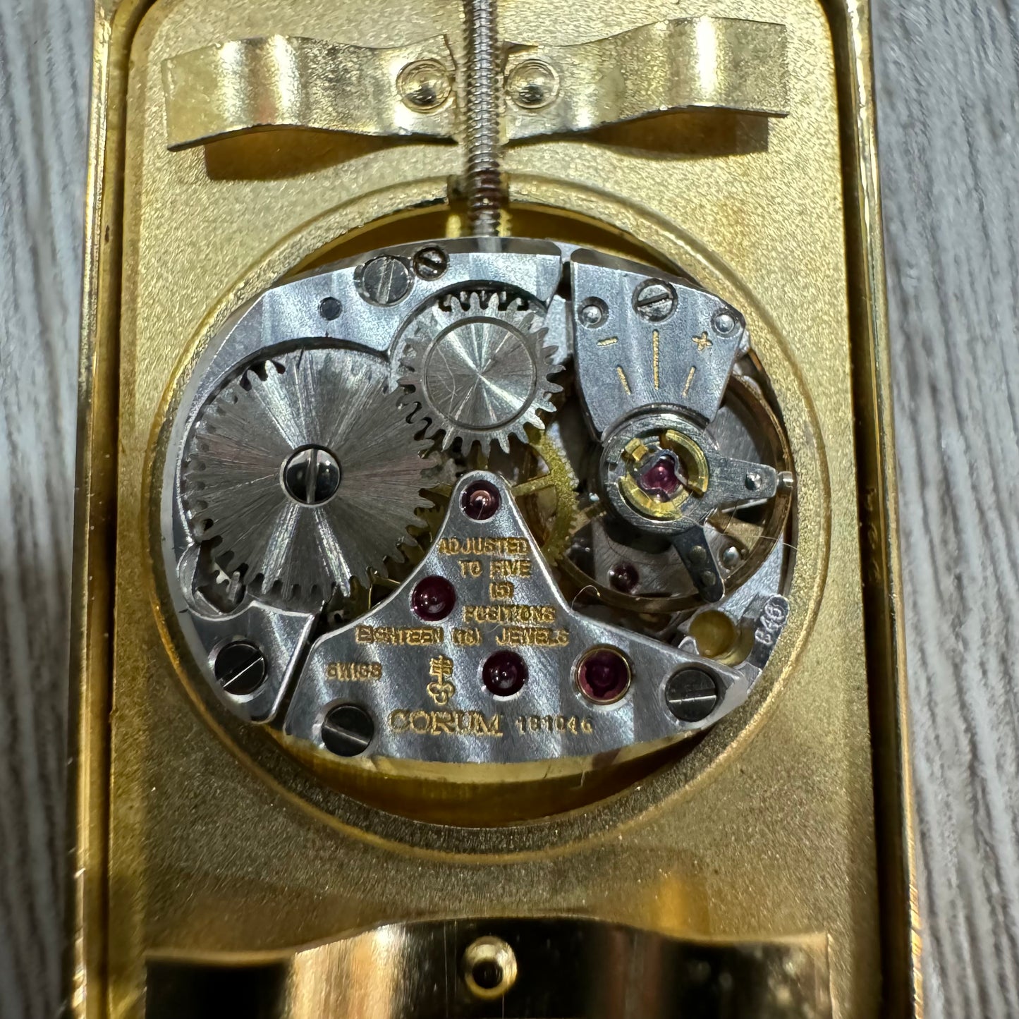 Rare 1980’s Corum UBS 10 Gram Pure 999.9 Gold Ingot Bar Diamond Watch Pendant