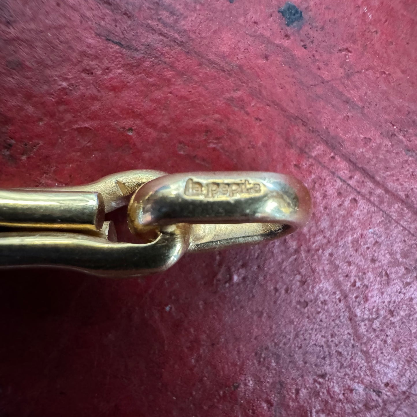 Vintage Solid 14k Yellow Gold Unique Link Designer Bracelet By “La Pepite”(8”)