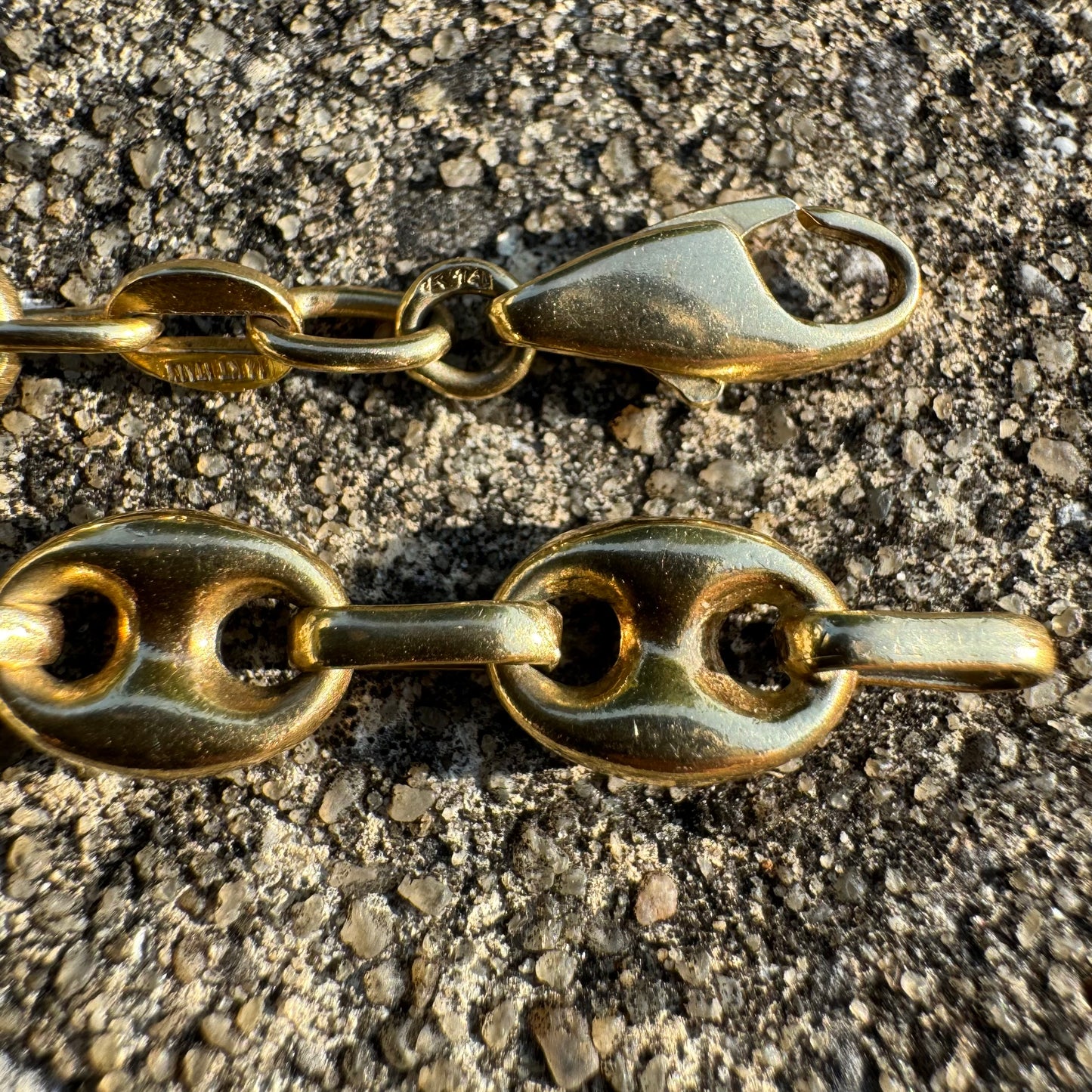 1970’s/80’s Semi-Solid 14k Yellow Gold Classic Puffed Gucci Link Necklace (26.5”)
