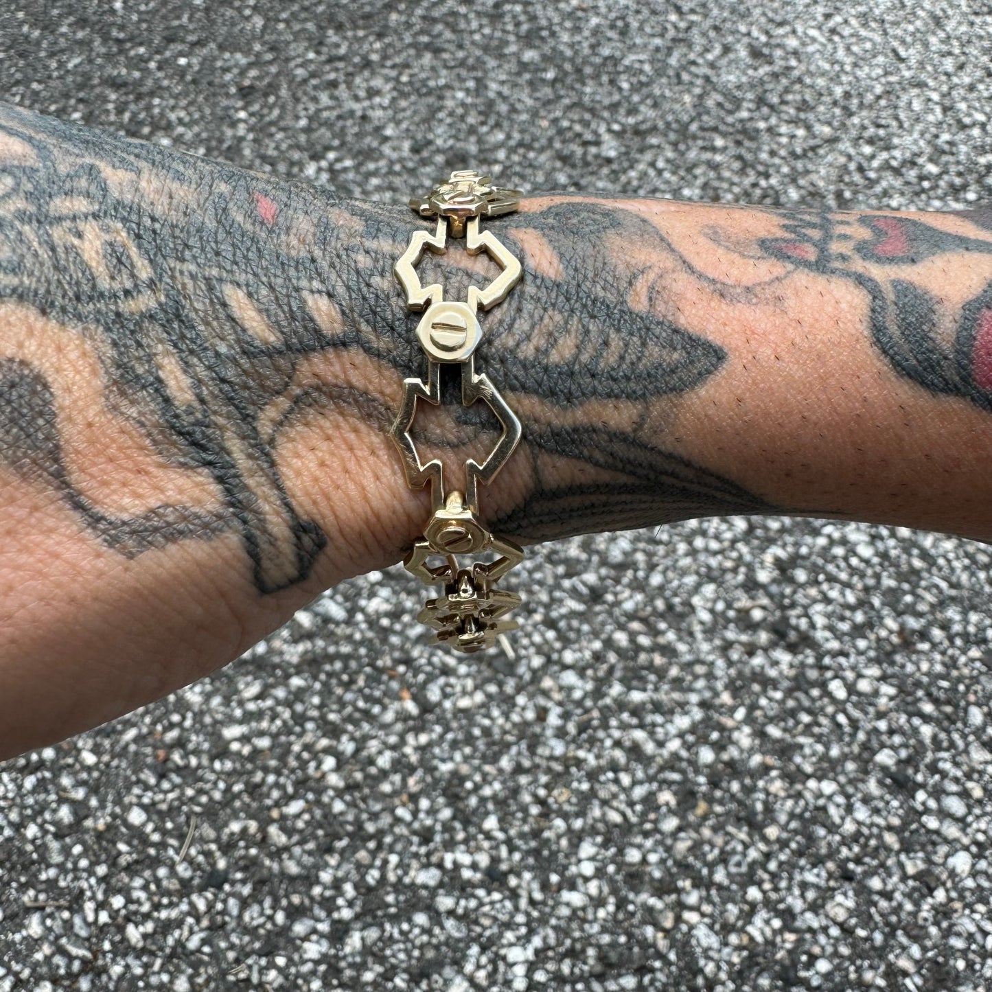 Vintage Solid 10k Yellow Gold Officially Licensed Harley-Davidson Bracelet (8.5)”