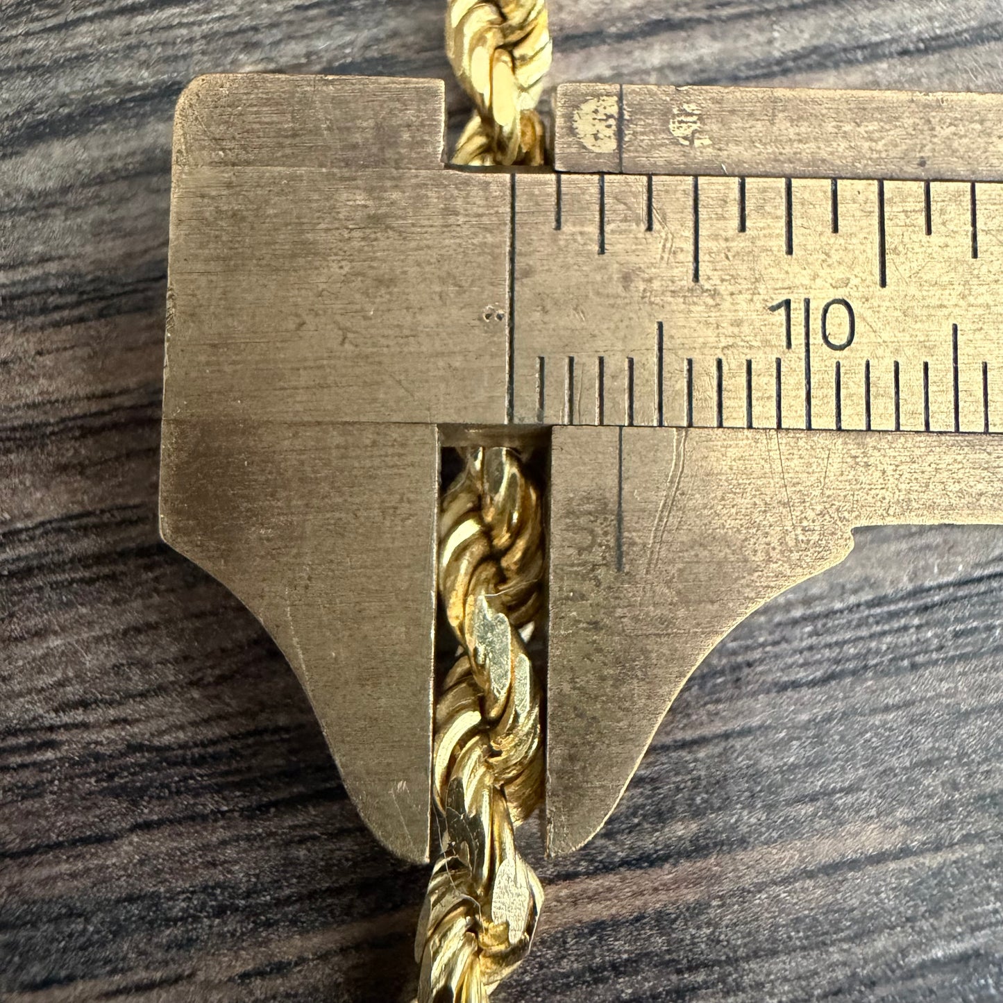 Vintage London Hallmarked Solid 22k Yellow Gold Diamondcut Rope Chain Necklace (18.5”)