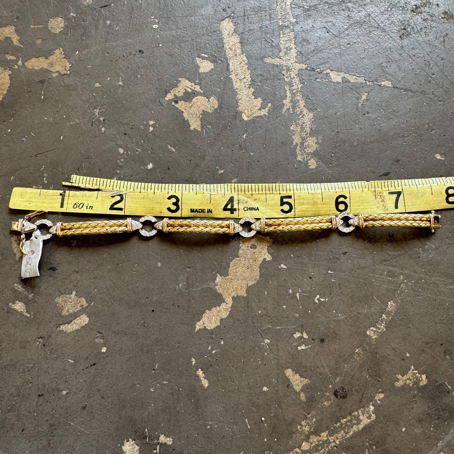 High End 14k Gold 1.4CTW Natural VS Diamond Mesh Link Bracelet By Daniel W. (7.5”)