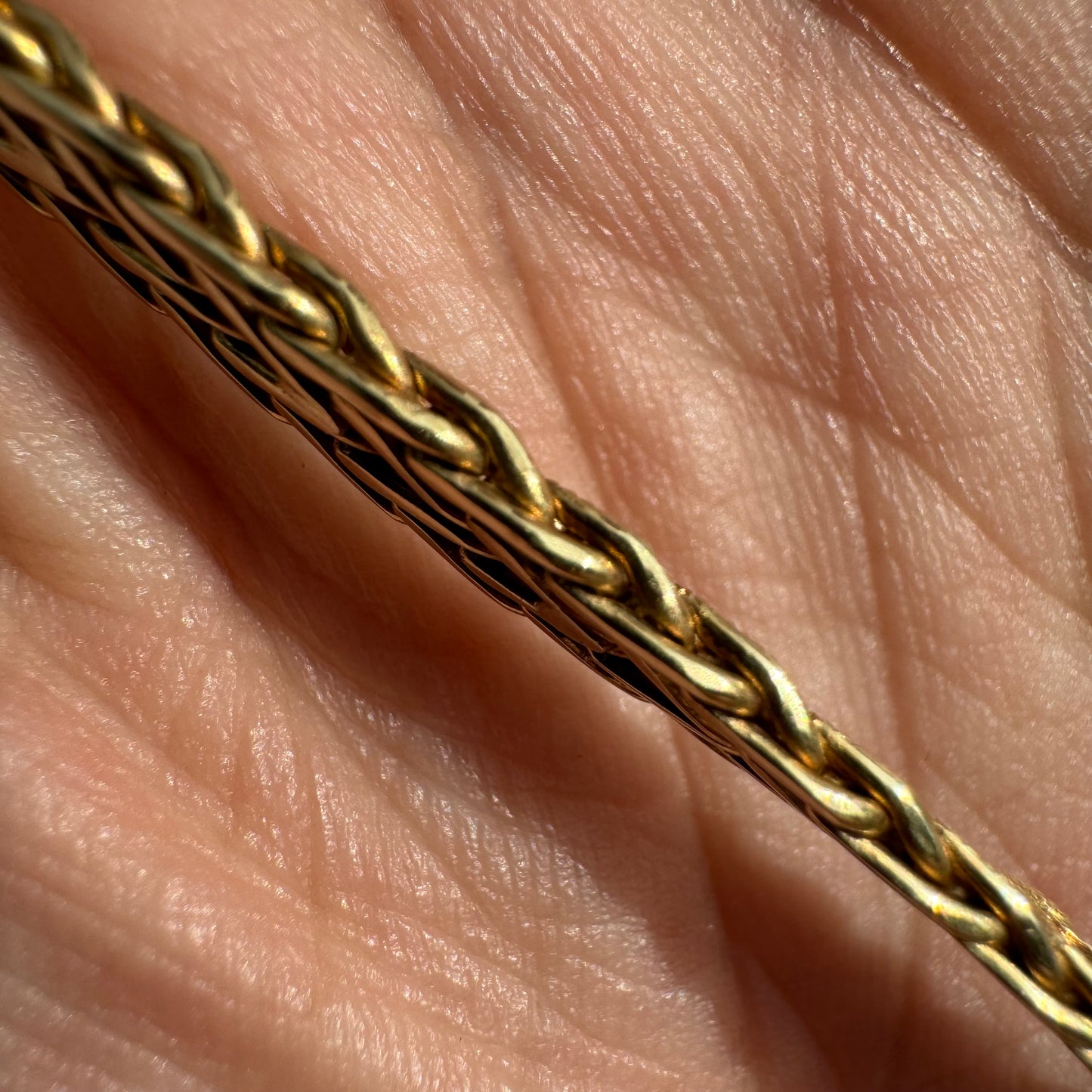 Vintage Solid 14k Italian Yellow Gold Floating 1.1CTW VS Quality Natural Diamond Double Row Braided Foxtail Necklace (17”)